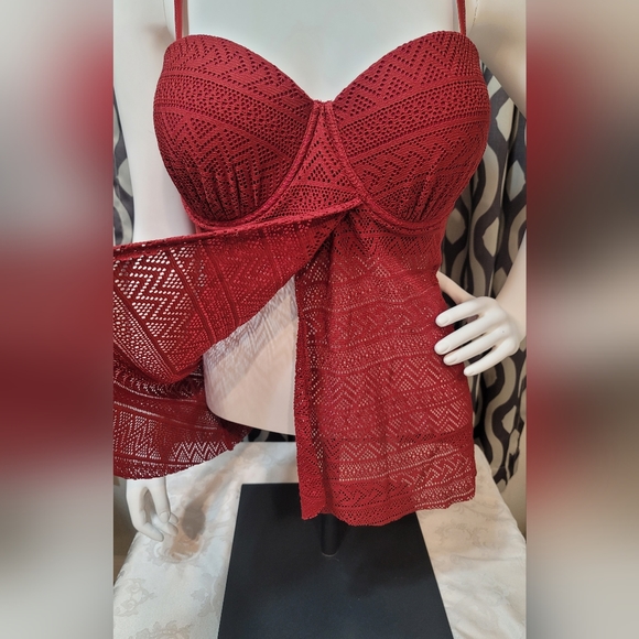 ESPRLIA Womens Lace Crisscross Open Back Tankini Swimsuits with Briefs (US18-20) - Picture 10 of 16